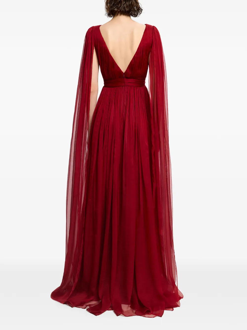 Yamina V-Neck Silk Maxi Dress