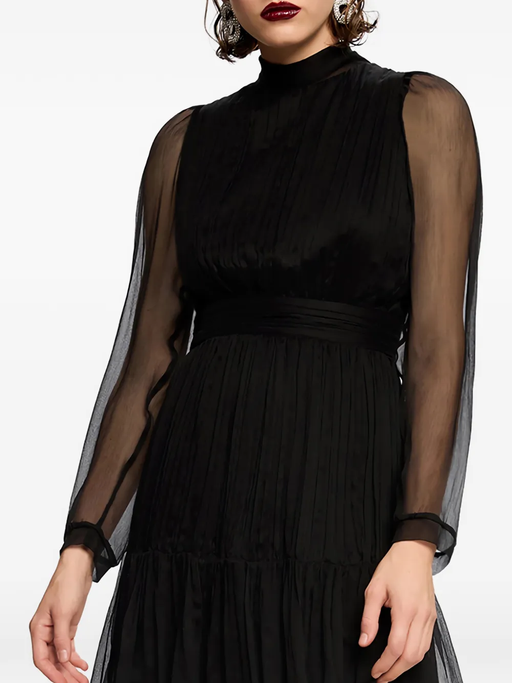 FRAMBOISE Alena long-sleeve mini dress - Nero