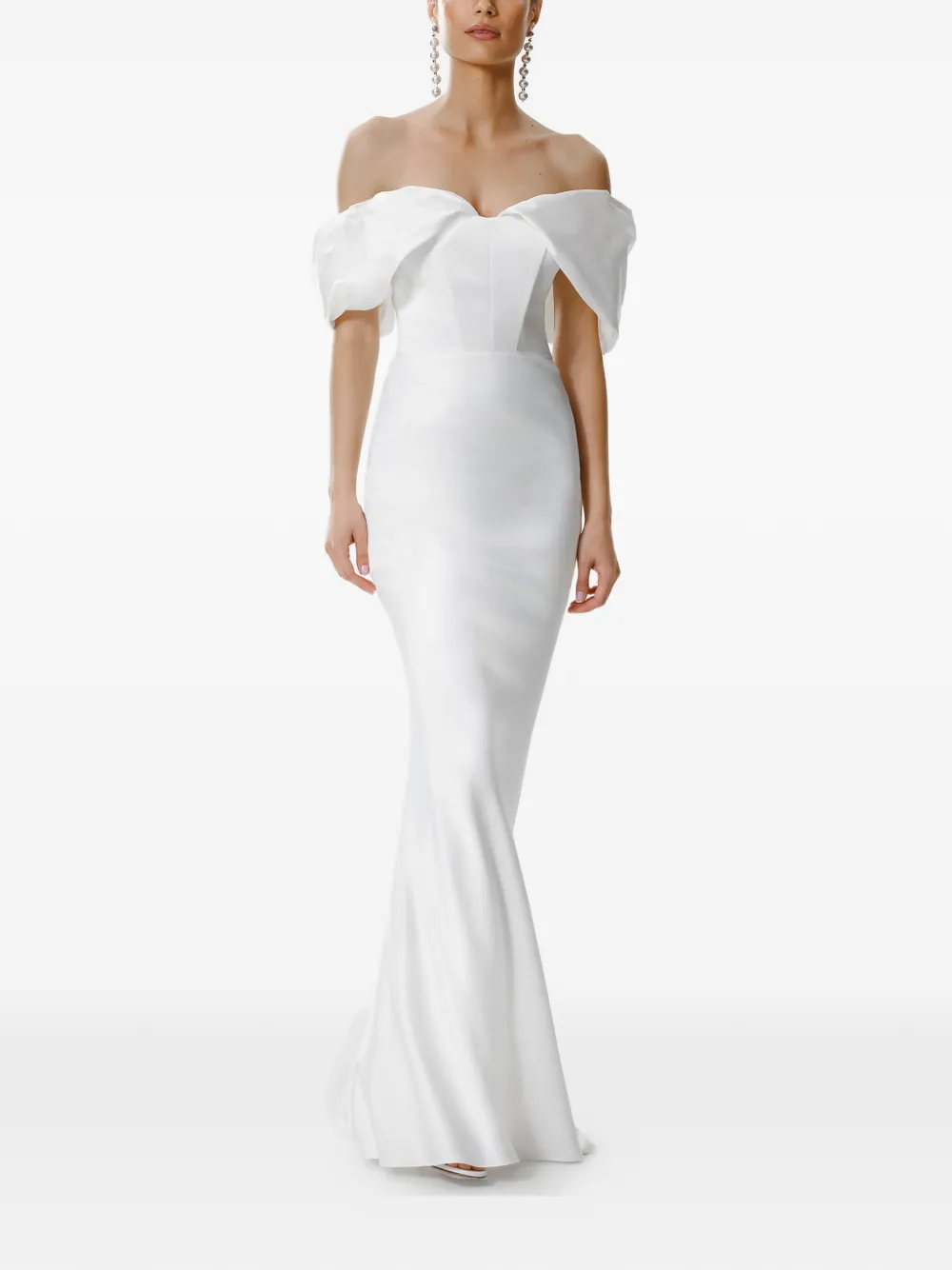 FRAMBOISE Kamari off-the-shoulder maxi dress - Bianco