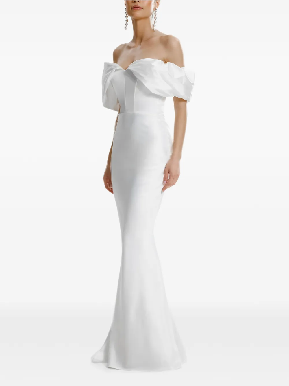 FRAMBOISE Kamari off-the-shoulder maxi dress - Wit