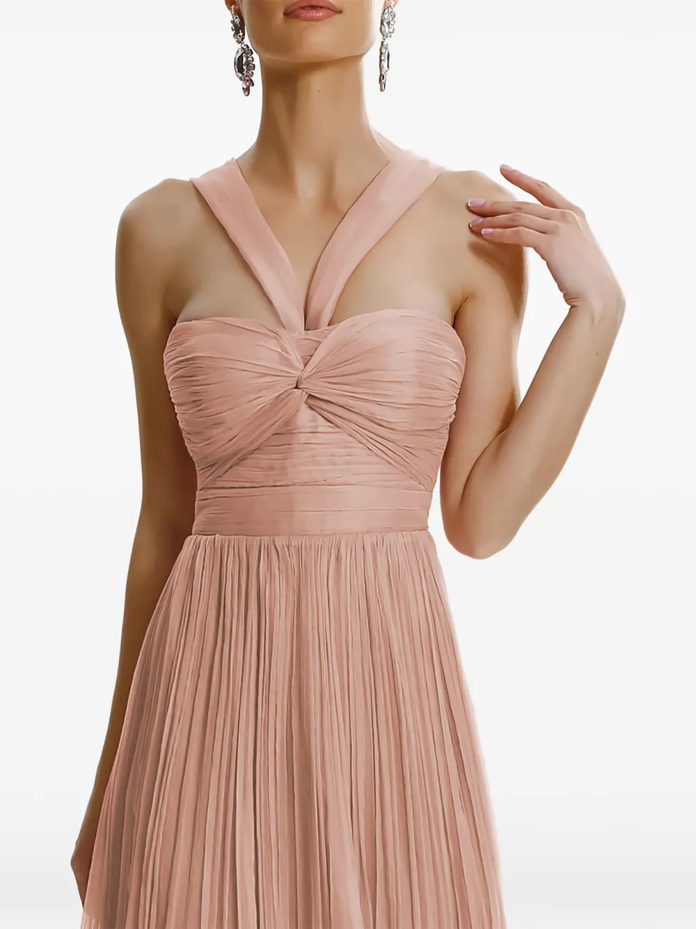FRAMBOISE Gaia mouwloze zijden midi-jurk Roze