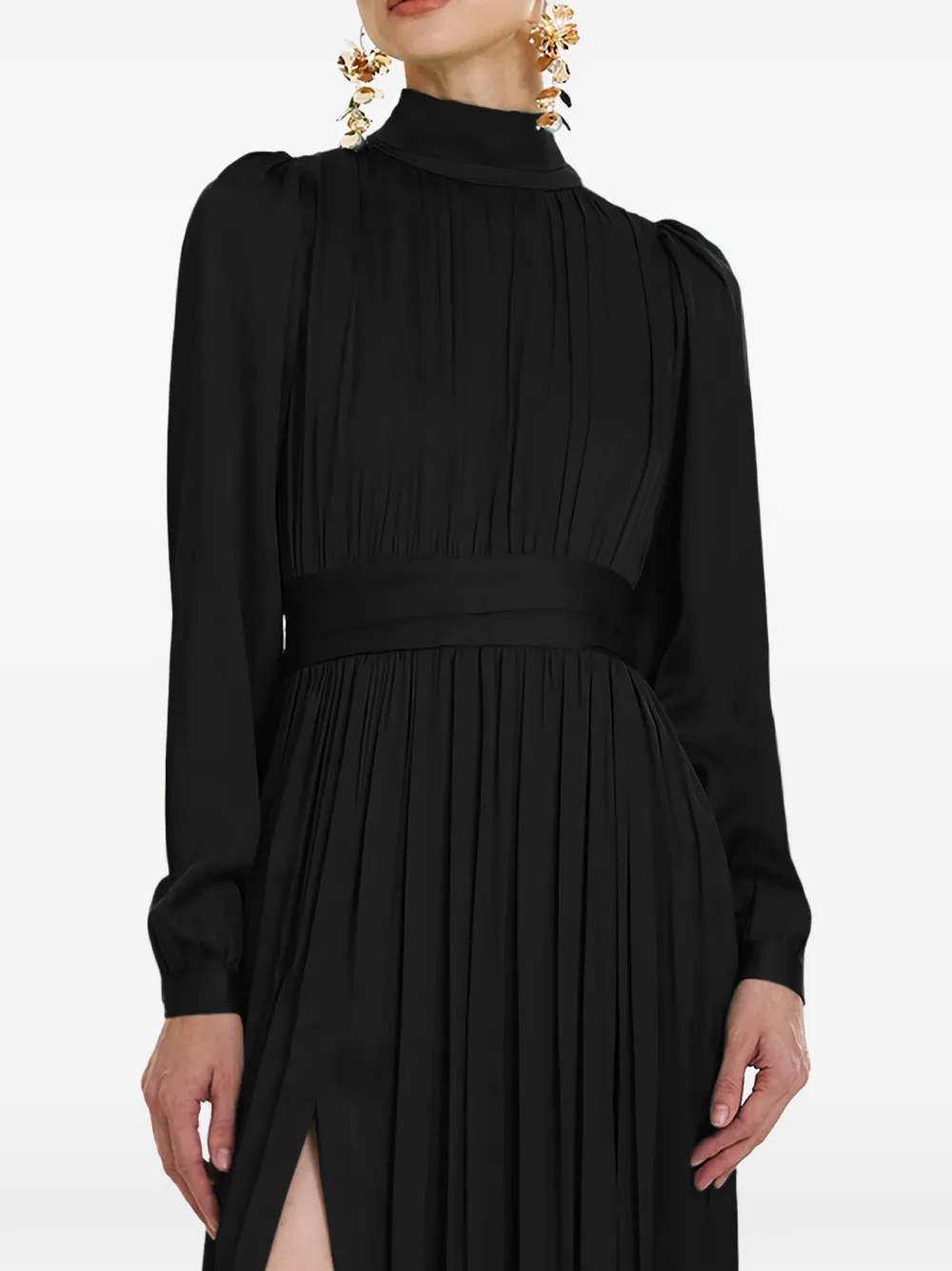  Framboise Otello Pleated Midi Dress - Black 