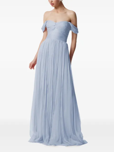 FRAMBOISE Roselyn off-shoulder silk maxi dress