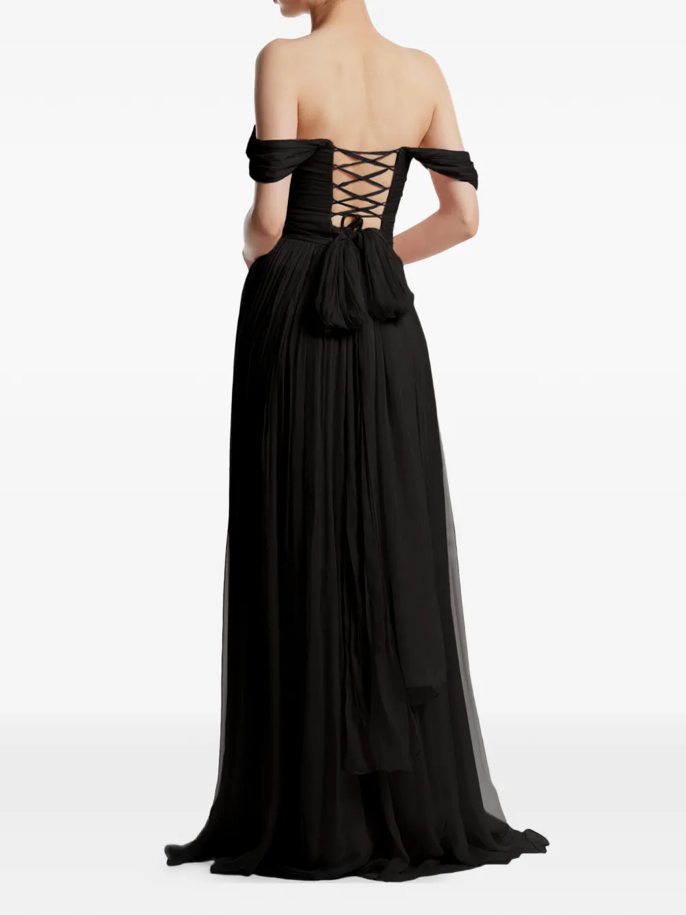 FRAMBOISE Roselyn off-the-shoulder maxi dress - Zwart