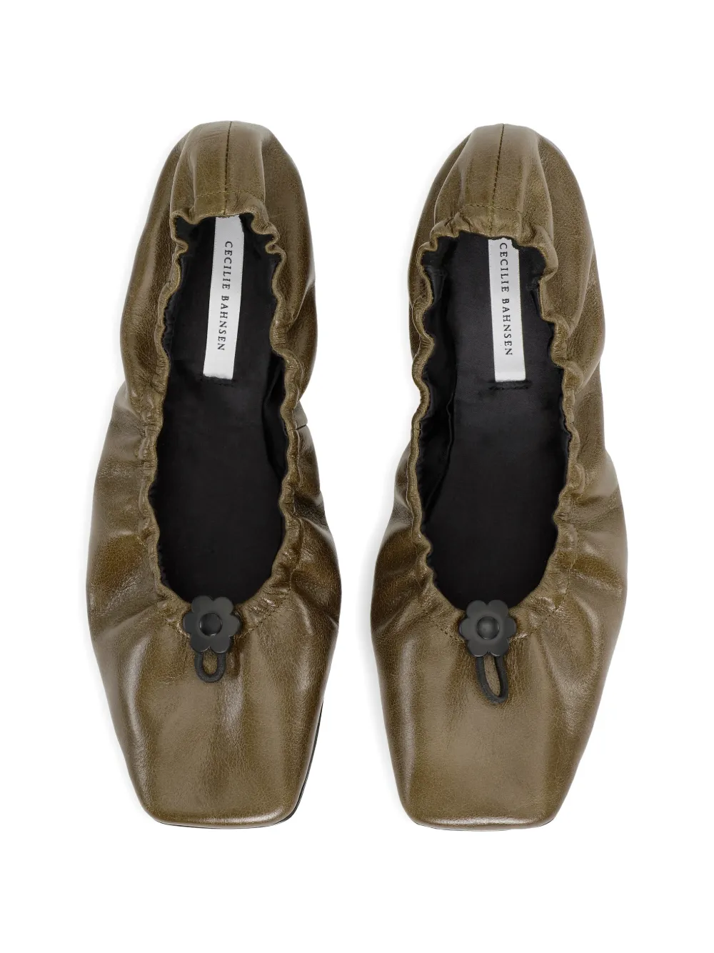Cecilie Bahnsen Orbella ballerina's met bloemdetail Groen
