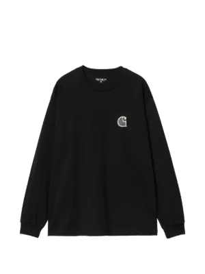 Comme Des Garçons Play heart-patch long-sleeve T-shirt | Black