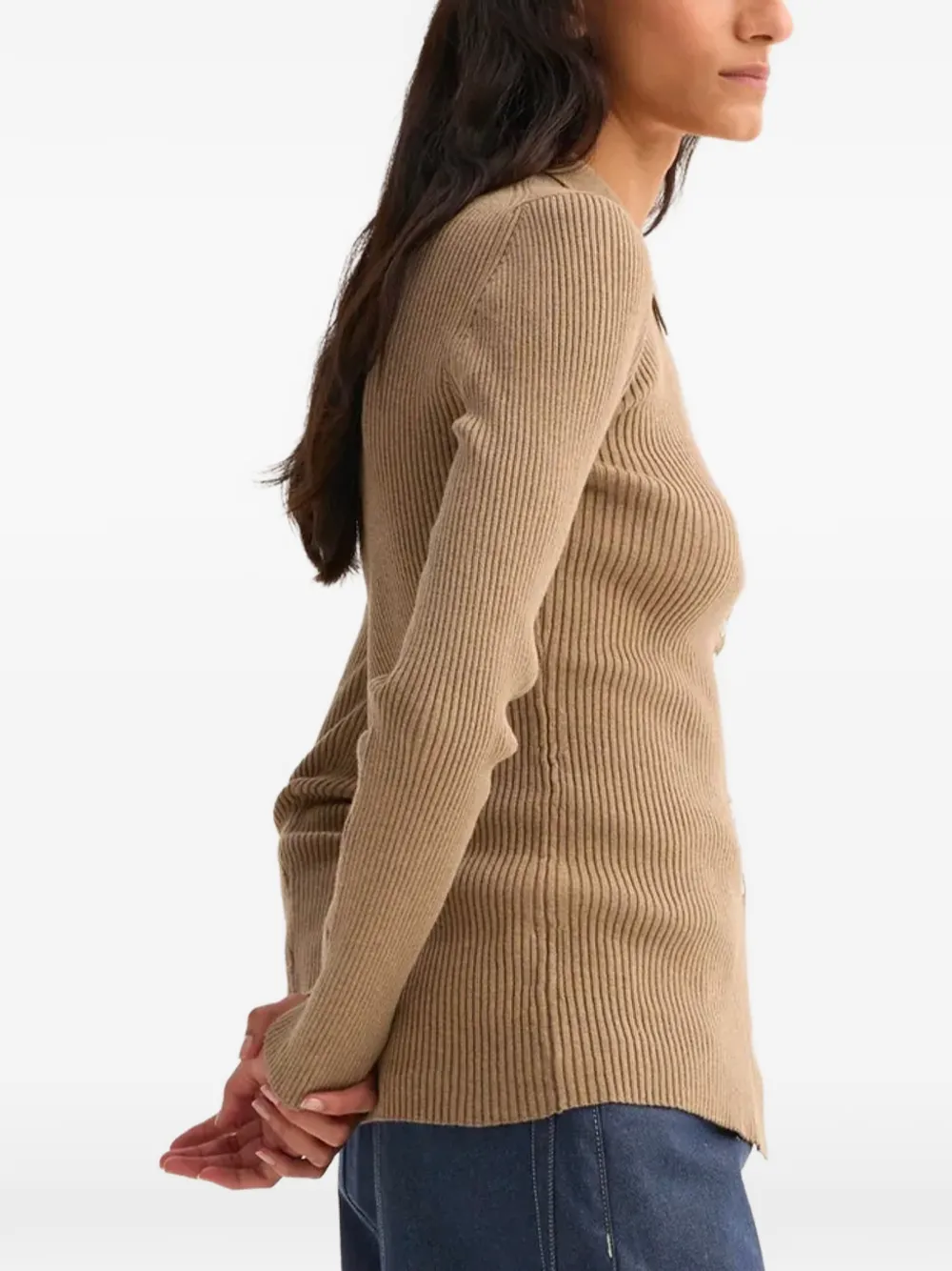  Róhe Ribbed Buttoned Cardigan - Neutrals 