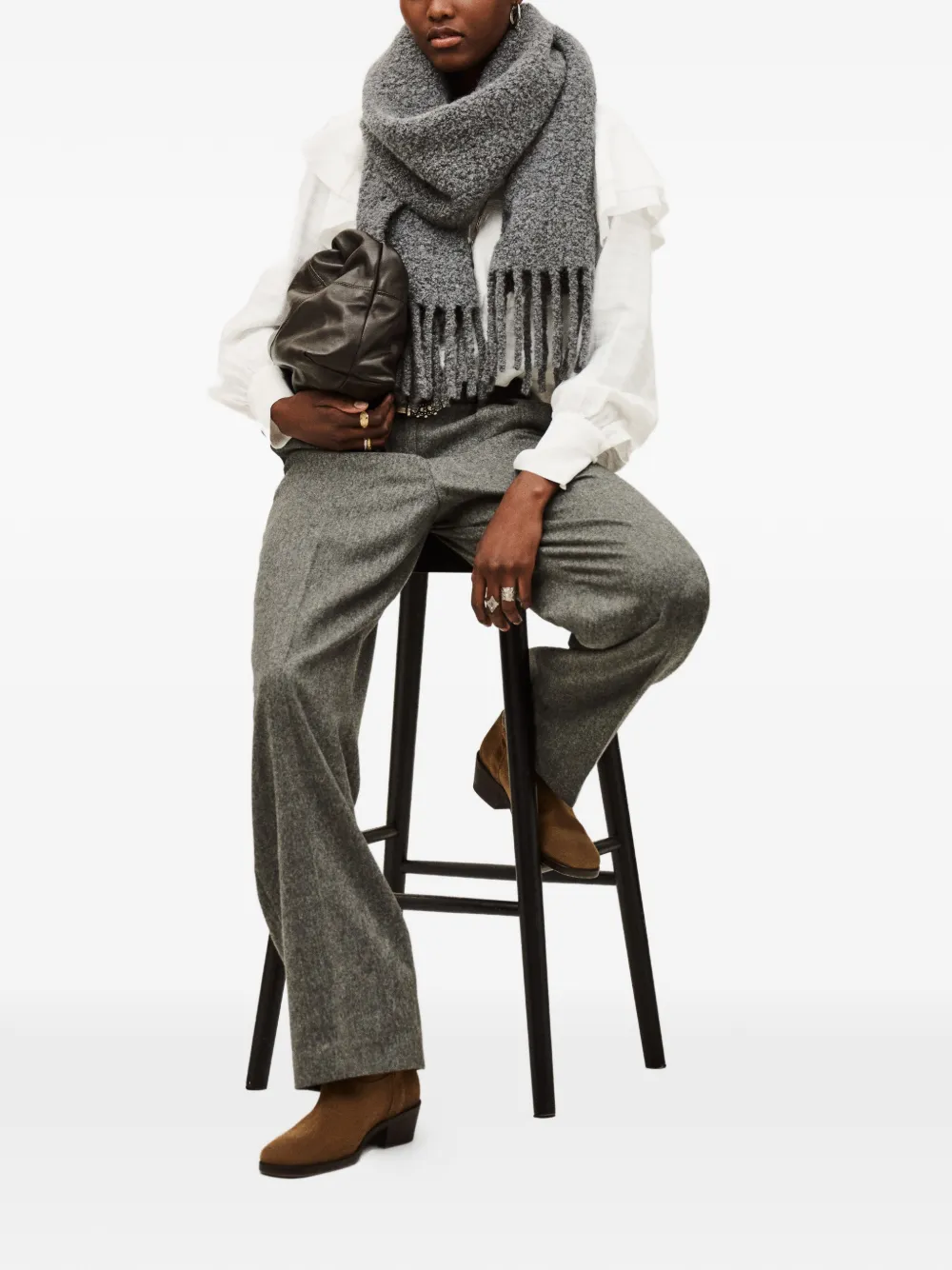  Ba&sh Wani Pleated Trousers - Grey 