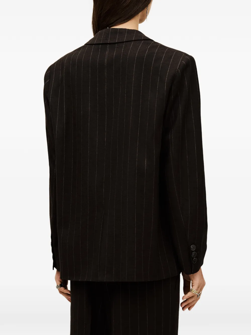 Ba&Sh Hocee blazer met enkele rij knopen en krijtstrepen Bruin