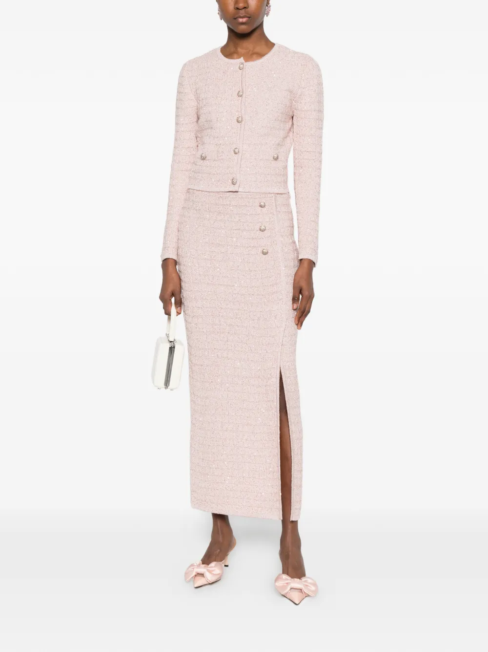  Alessandra Rich Button Embellished Knitwear - Pink 