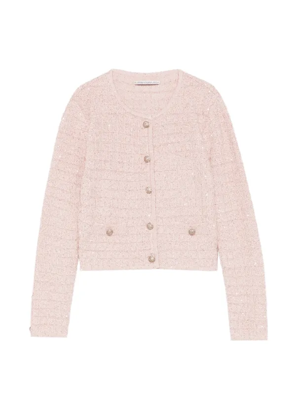 Alessandra Rich Button Embellished Knitwear in Pink