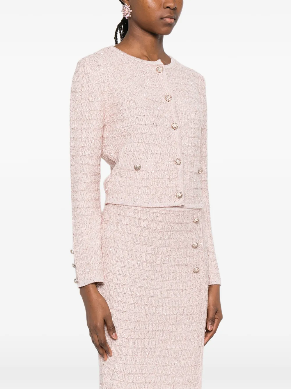  Alessandra Rich Button Embellished Knitwear - Pink 