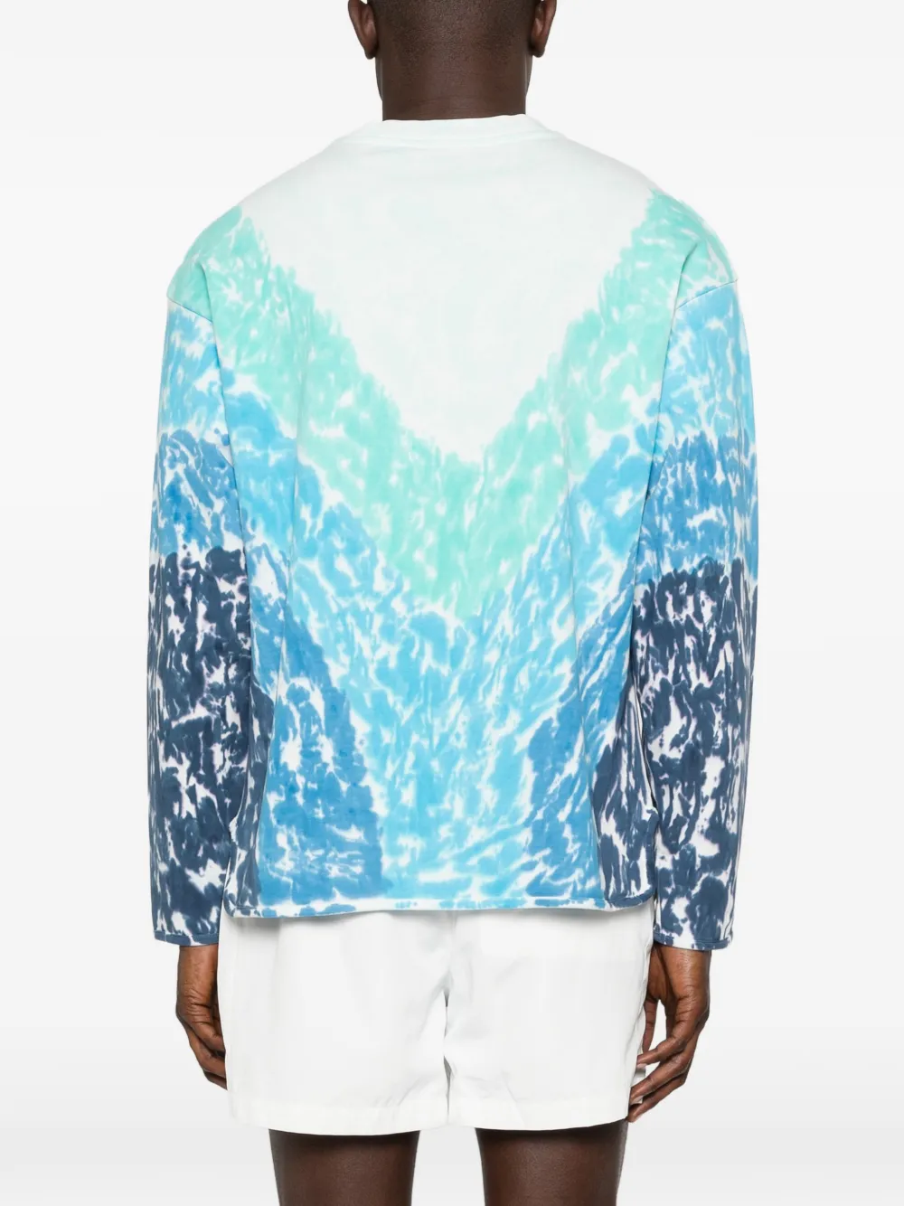 Casablanca T-shirt met tie-dye print Blauw