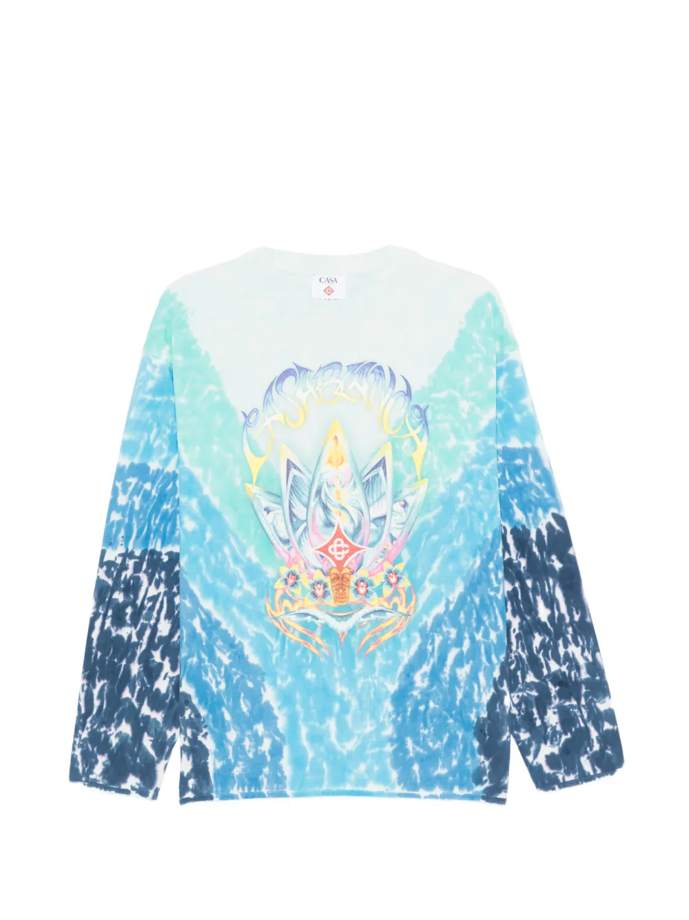 Casablanca tie-dye graphic T-shirt - Blu