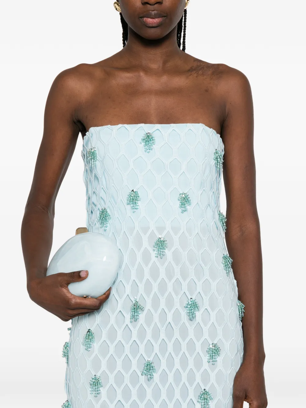 Beaded Strapless Maxi Dress