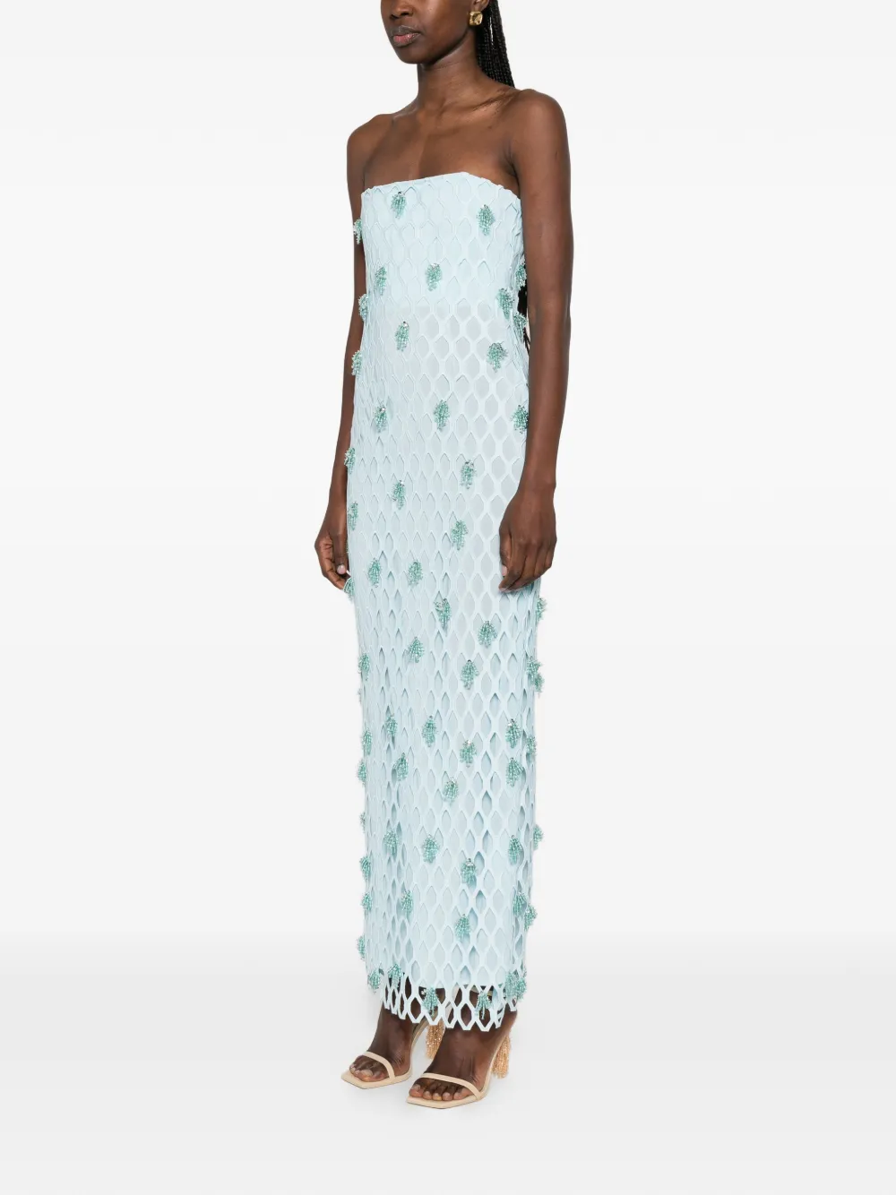 Beaded Strapless Maxi Dress