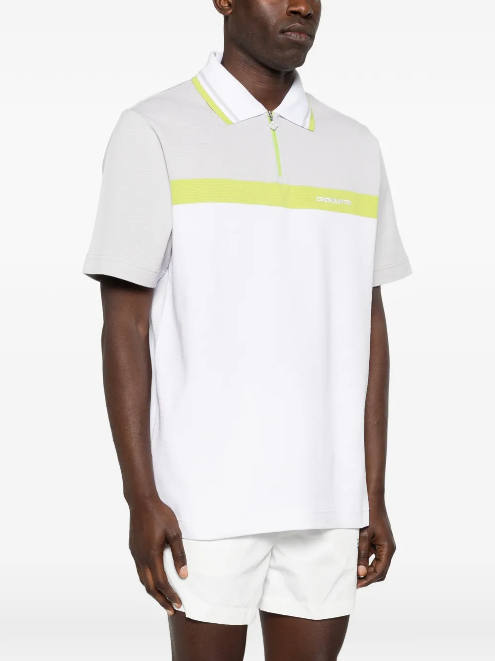 Casablanca Poloshirt met colourblocking en rits Wit