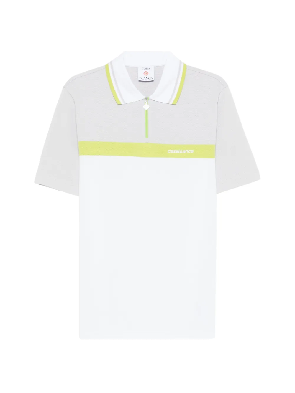 Casablanca colour block zip polo shirt - Bianco