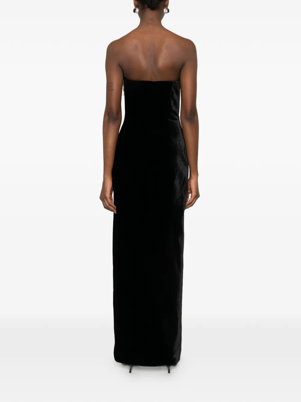 Alessandra Rich Jurk met strikdetail en split Zwart
