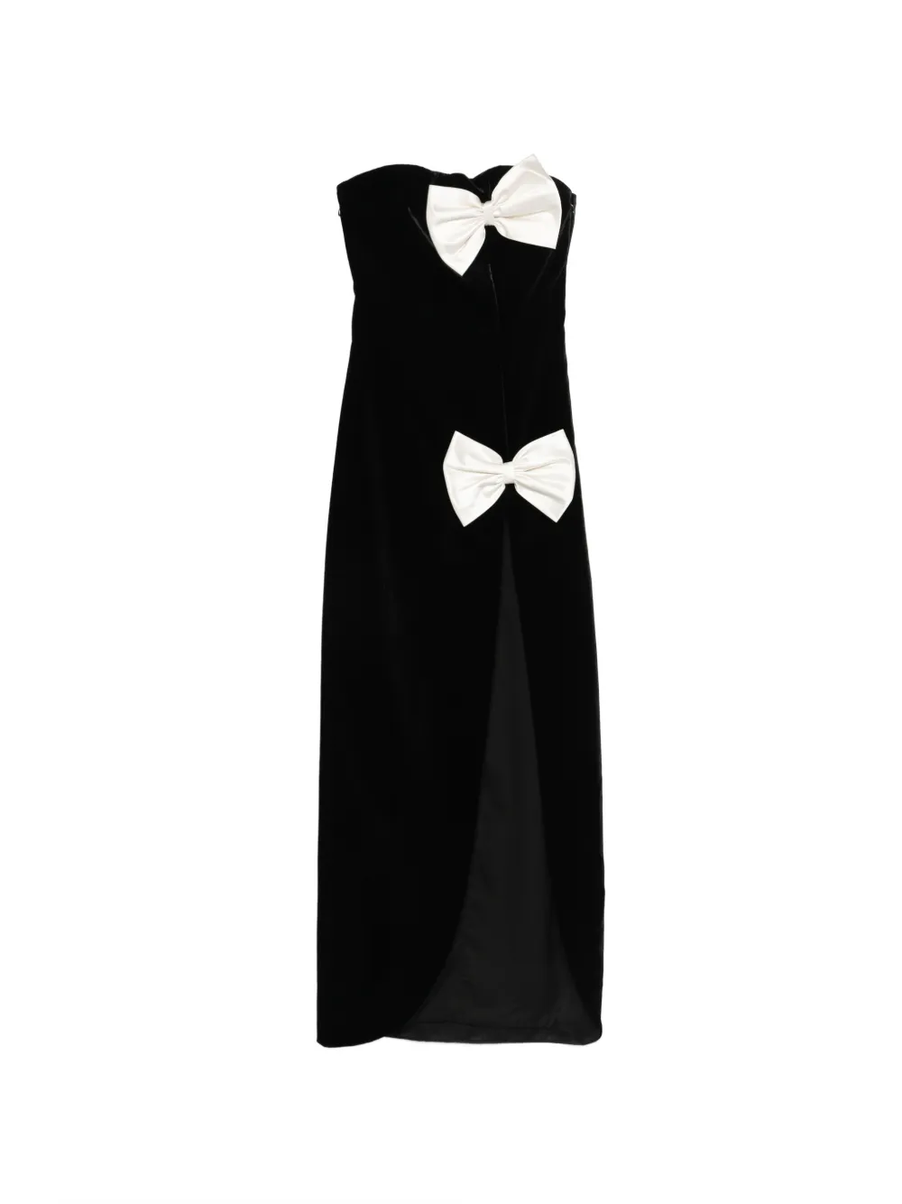 Alessandra Rich bow-detail slit dress - Nero