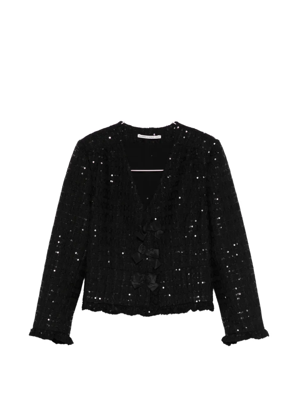 Alessandra Rich sequinned bow-embellished jacket - Nero