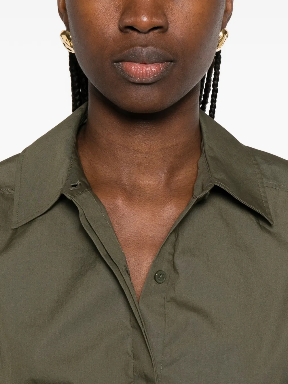 SIMKHAI Cropped blouse met gesmockte mouwen Groen