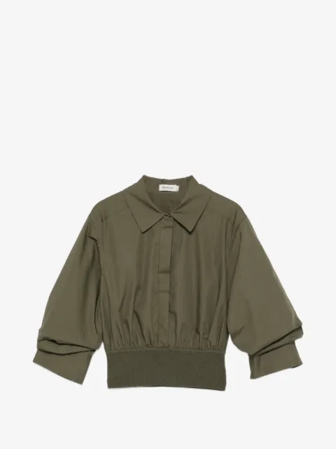 SIMKHAI  gathered-sleeve cropped shirt