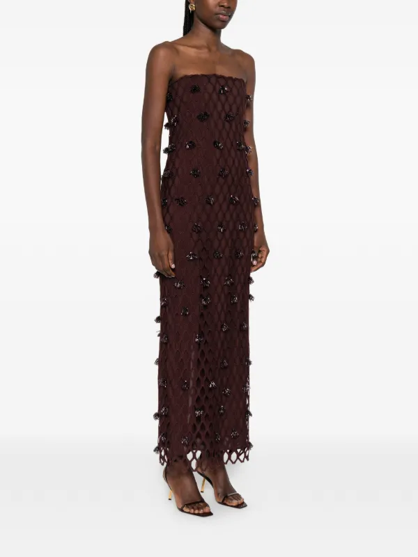 Simkhai Beaded Maxi Dress | Brown | FARFETCH JO Simkhai Beaded Maxi Dress | Brown | FARFETCH JO