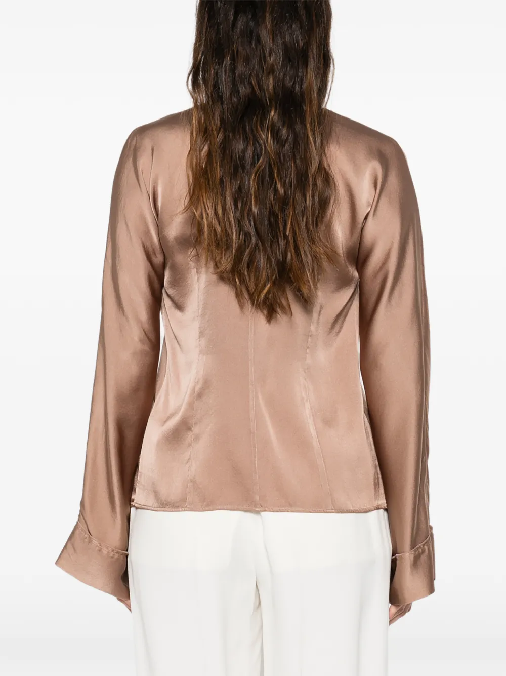Forte Blouse met kwastje Bruin