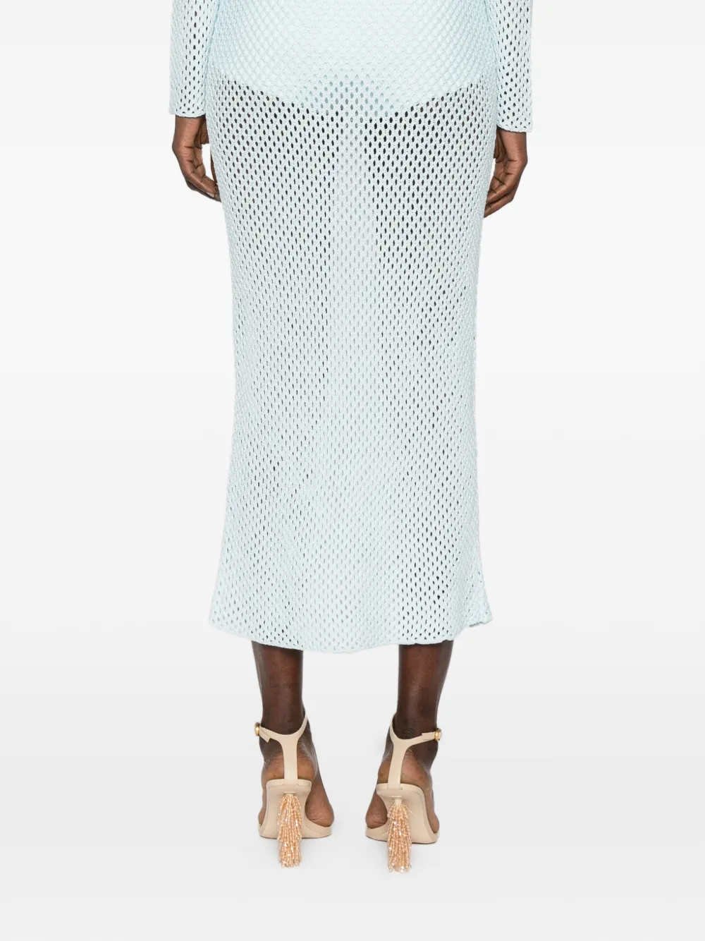 SIMKHAI Midi-rok met elastische tailleband Blauw