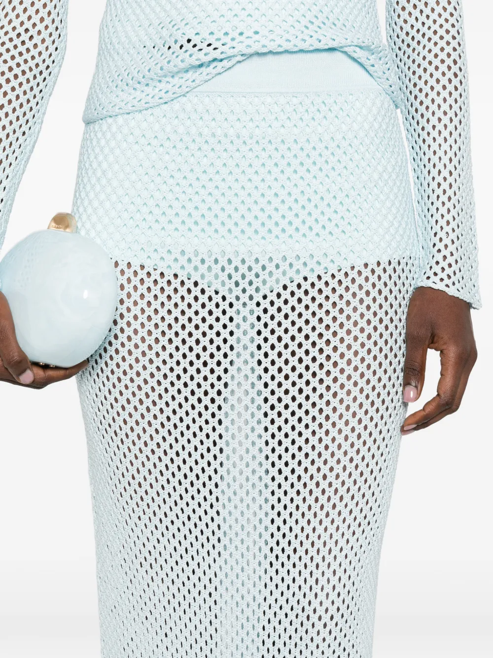 SIMKHAI Midi-rok met elastische tailleband Blauw