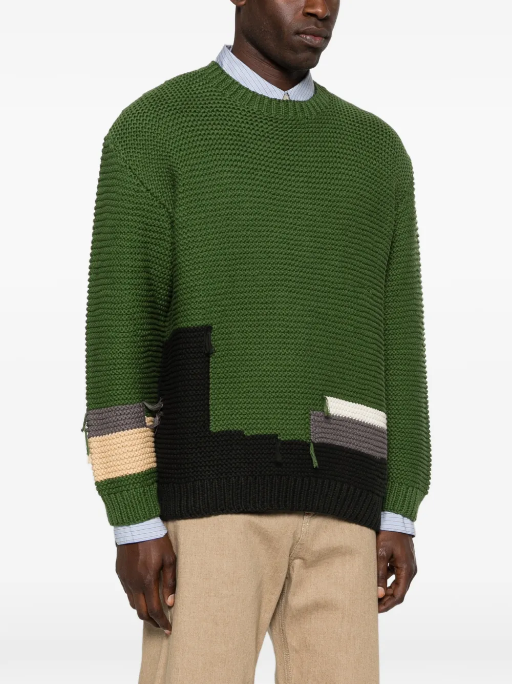  Ymc Patch-detail Sweater - Green 