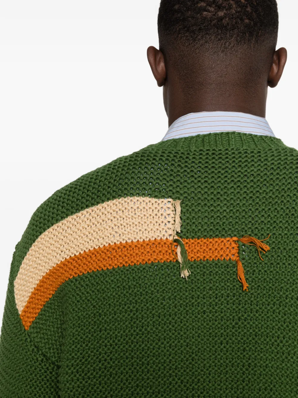 YMC Trui met patchdetail Groen