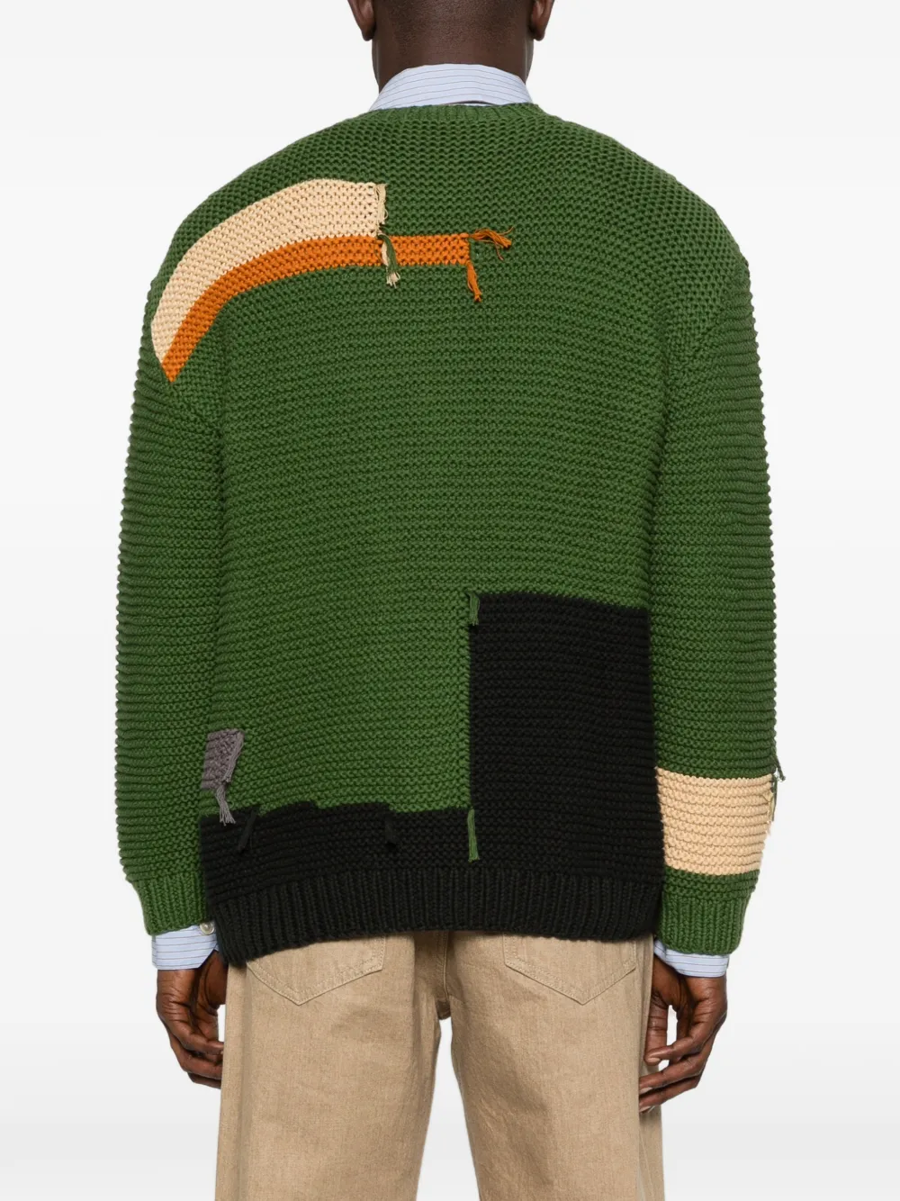 YMC Trui met patchdetail Groen