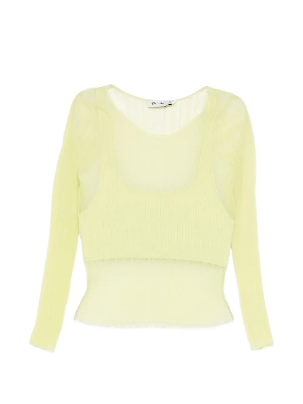Simkhai long-sleeve sheer top - Verde