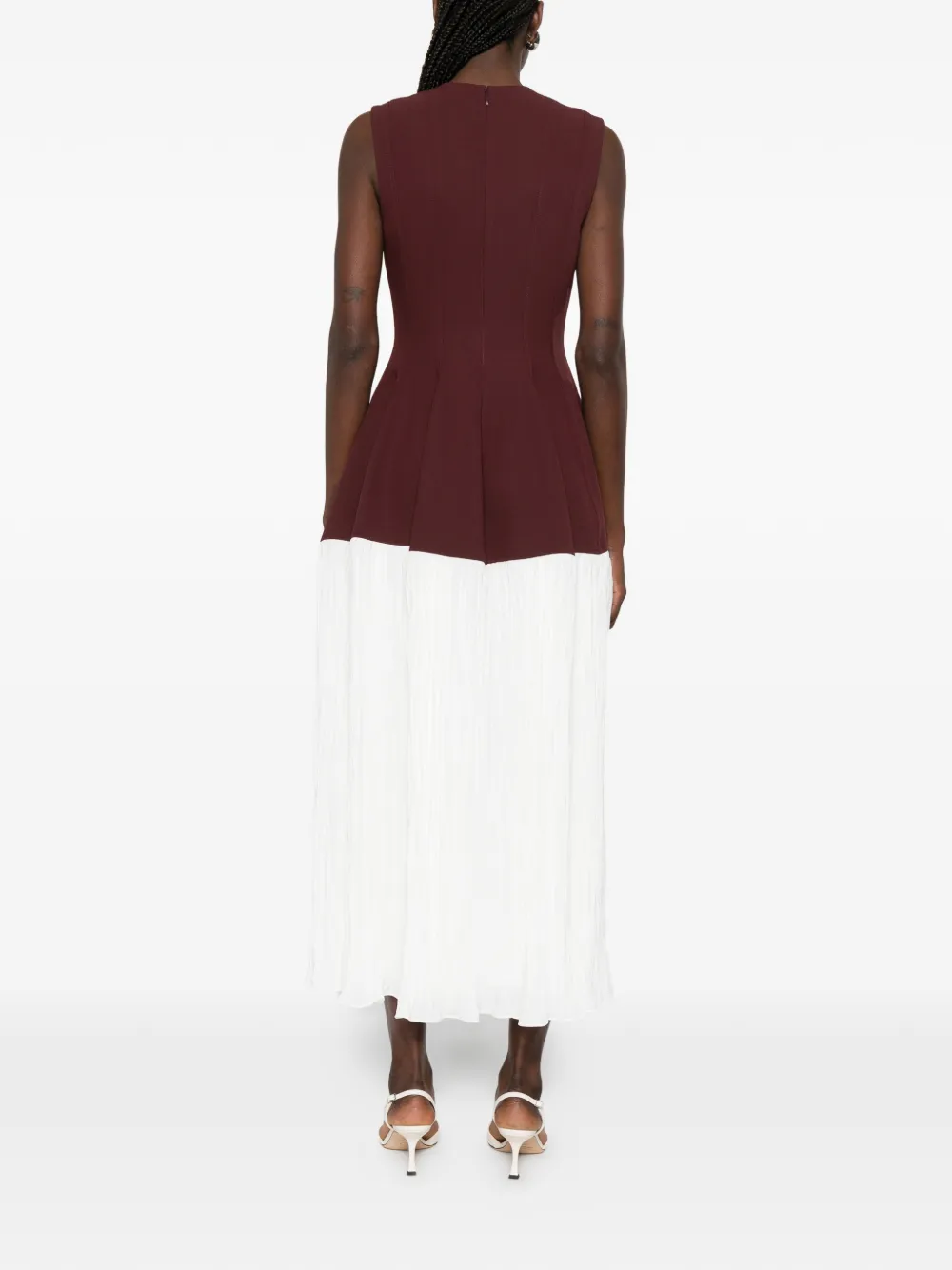 SIMKHAI Geplooide maxi-jurk Bruin