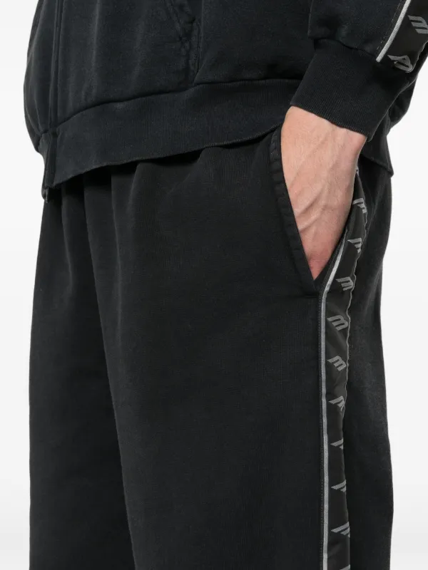 Balenciaga Stripe Baggy Trousers In Washed Black And Grey | Black