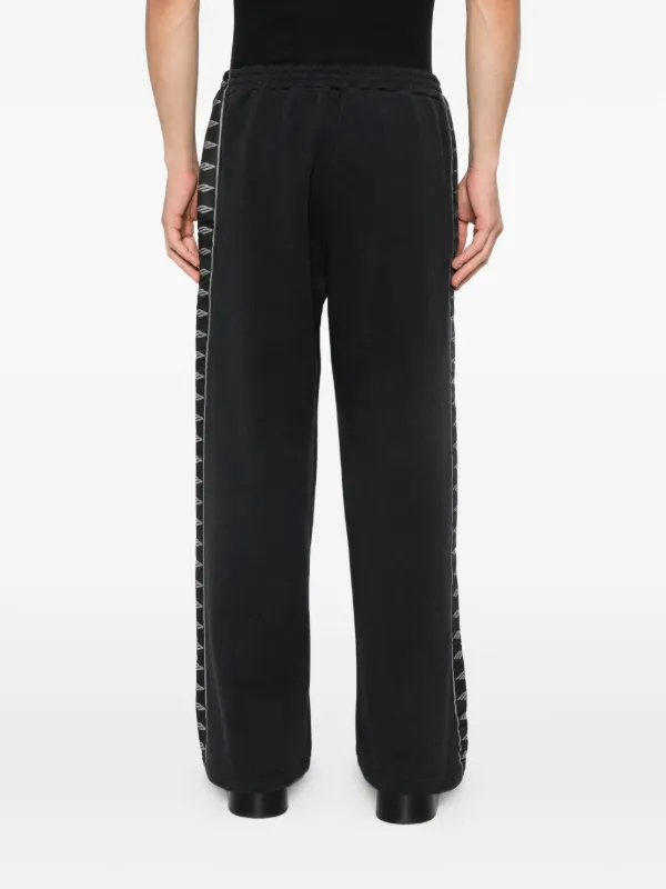 パンツ 90s BALENCIAGA stripe draped wide slacks Balenciaga Stripe Baggy Trousers In Washed Black And Grey | Black