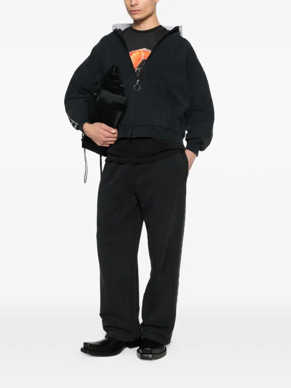 Balenciaga Stripe Baggy Trousers In Washed Black And Grey | Black
