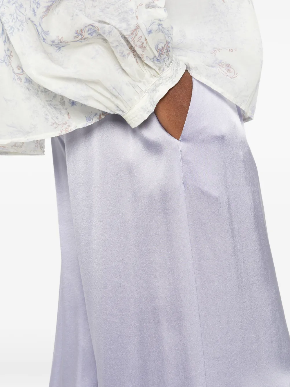 Forte Broek met elastische tailleband Paars