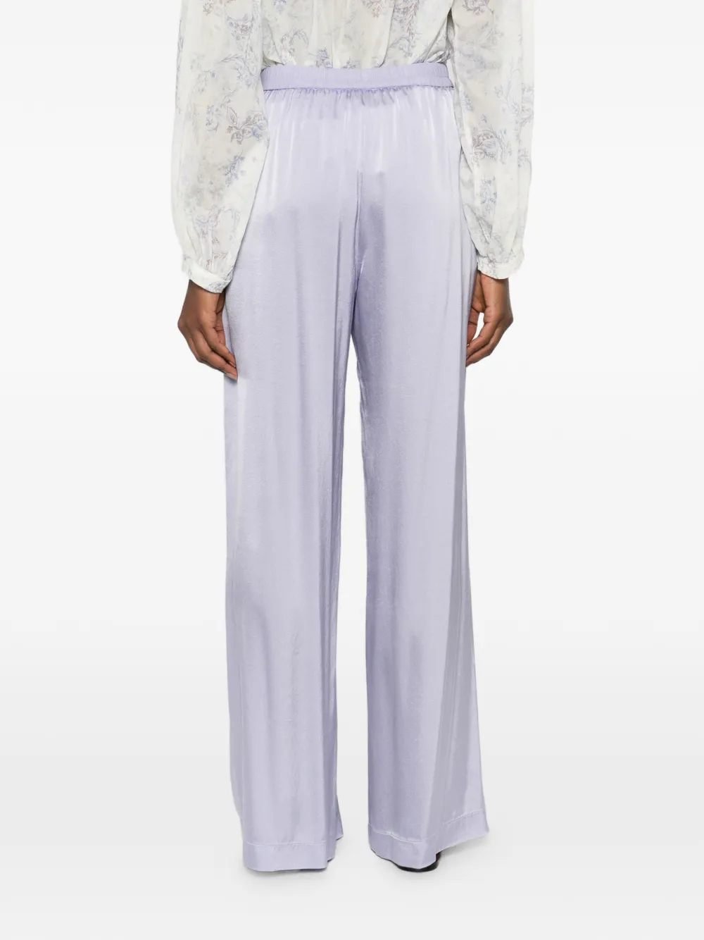 Forte Broek met elastische tailleband Paars