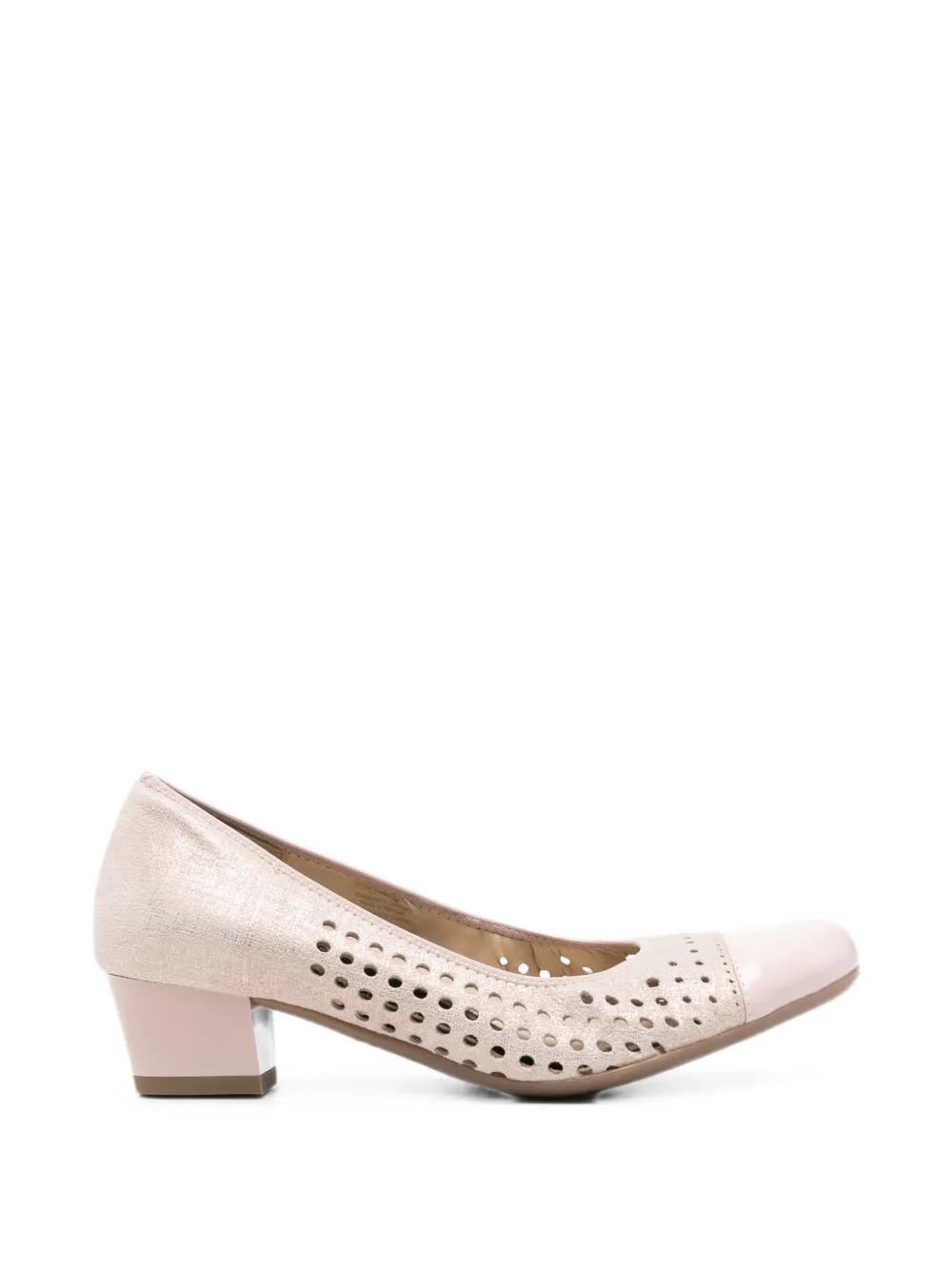Ara Perforated Cap-toe Pumps In Neutral
