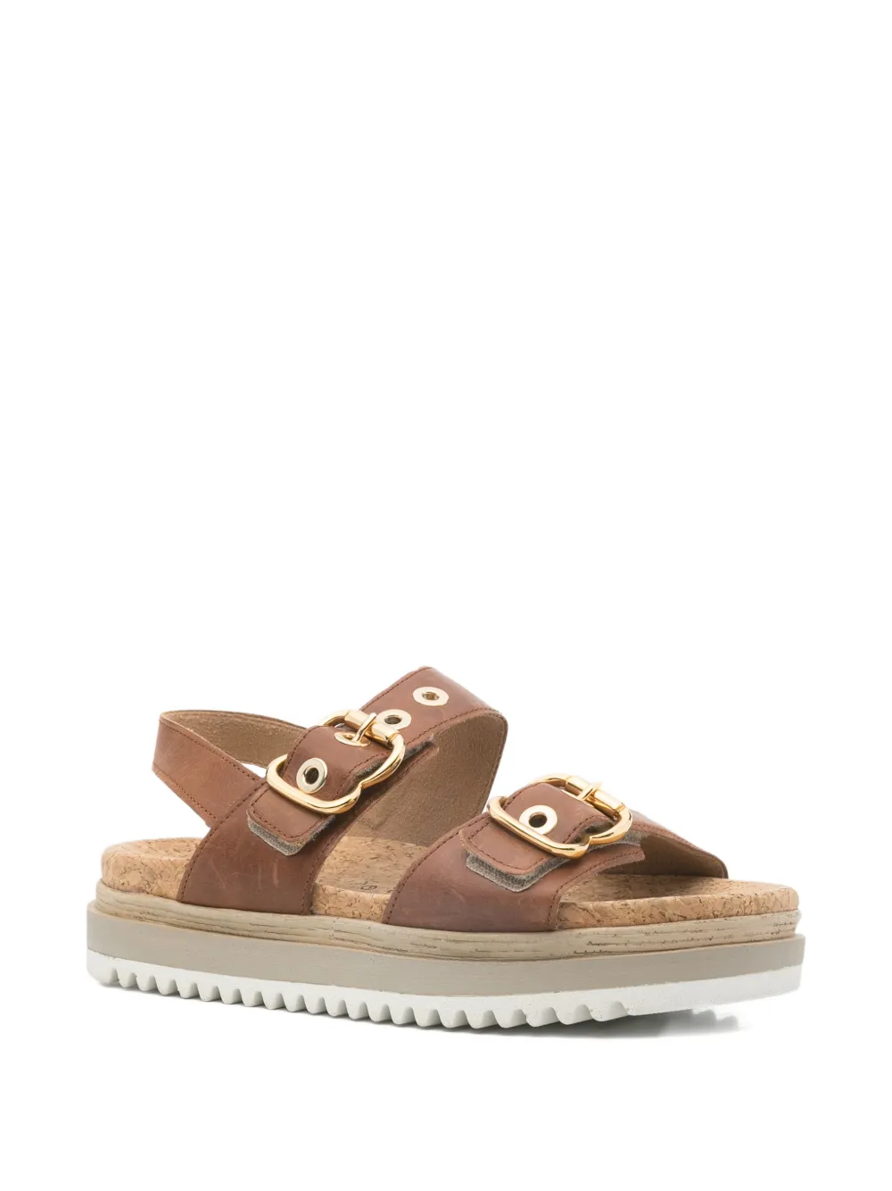  Gabor Buckle Strap Sandals - Brown 