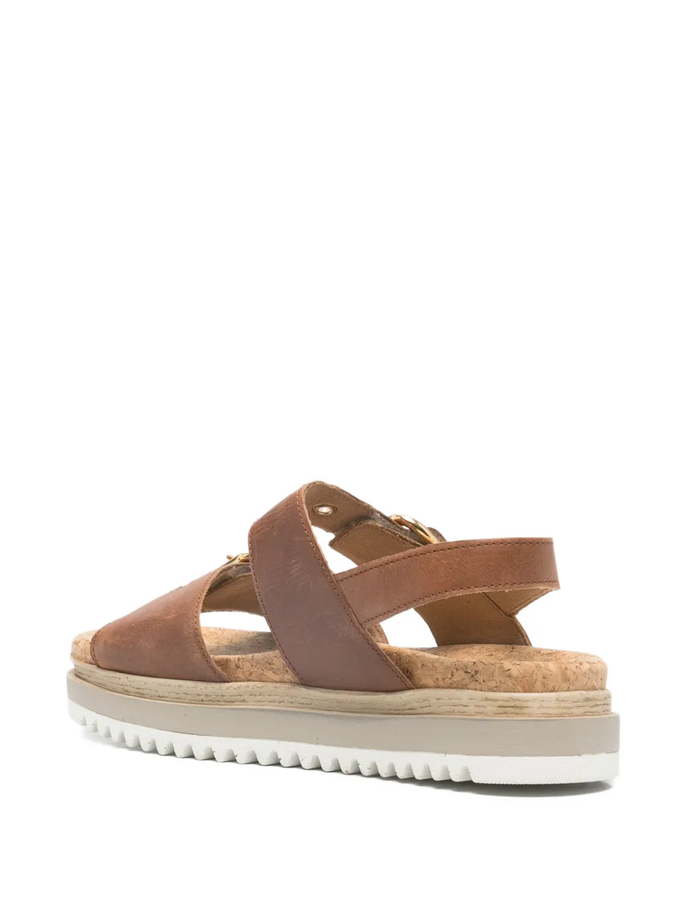  Gabor Buckle Strap Sandals - Brown 