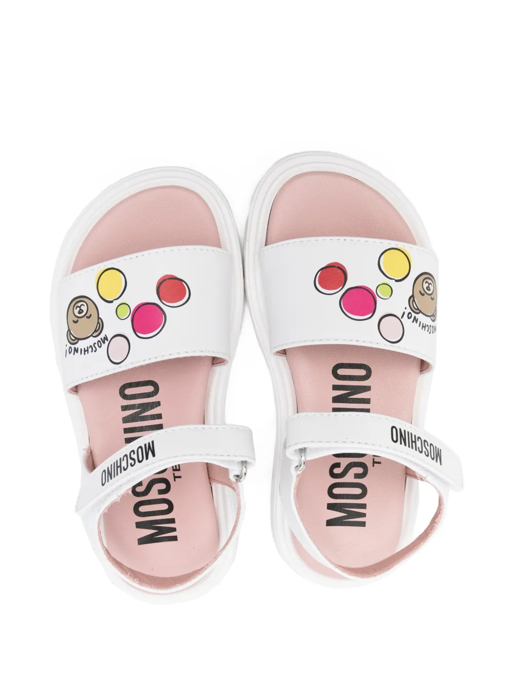 Moschino Kids logo-print sandals Wit