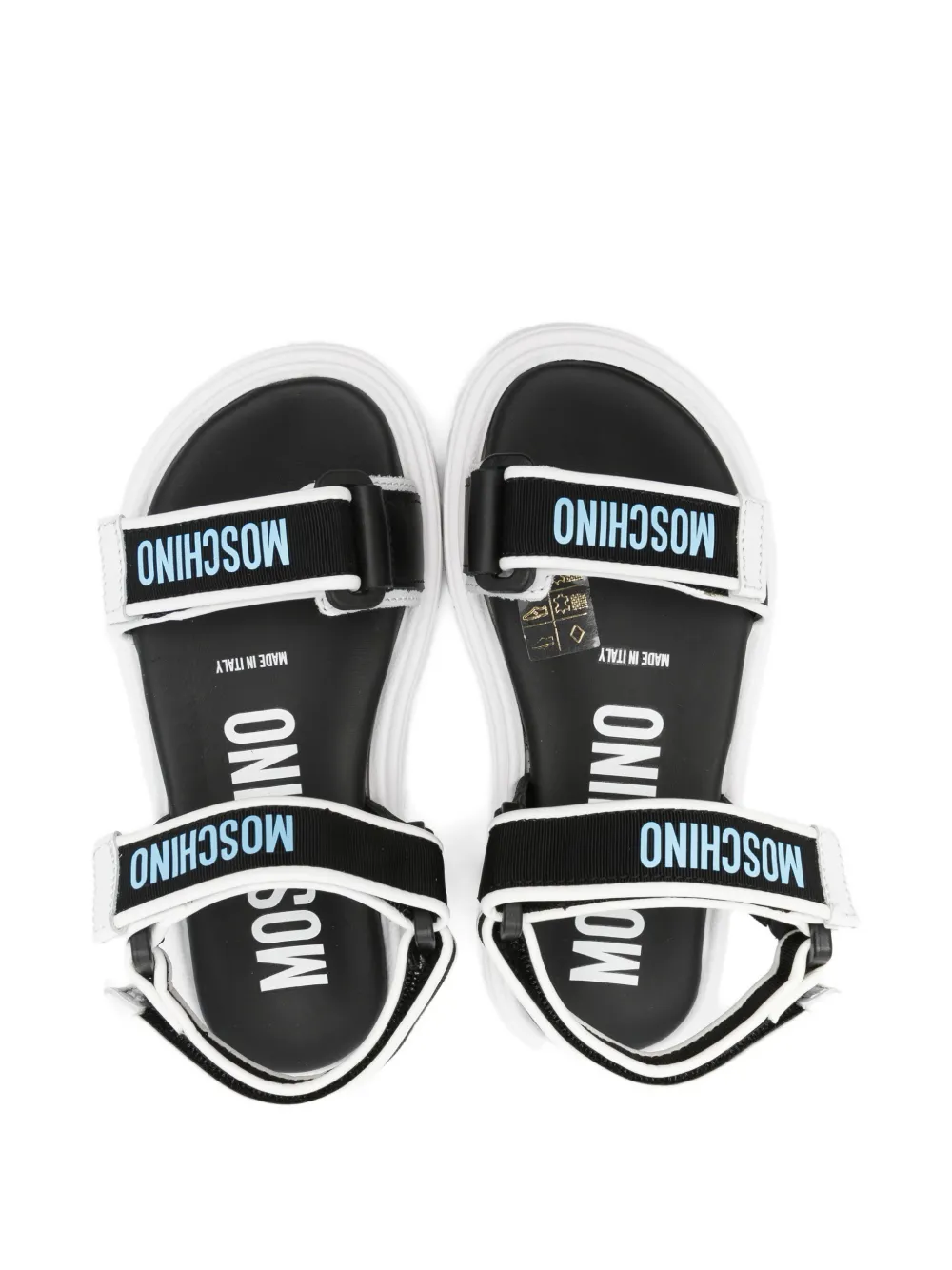 Moschino Kids logo-print sandals Zwart