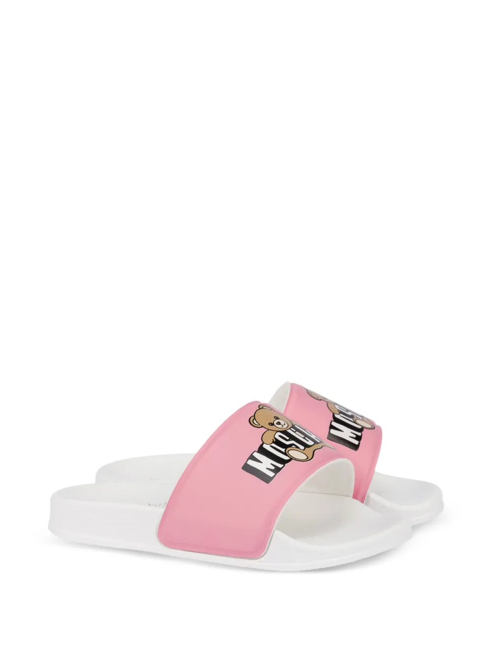 Moschino Kids Teddy Bear logo-print sandals - Rosa
