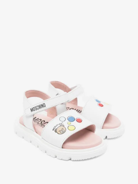 Moschino Kids logo-print leather sandals