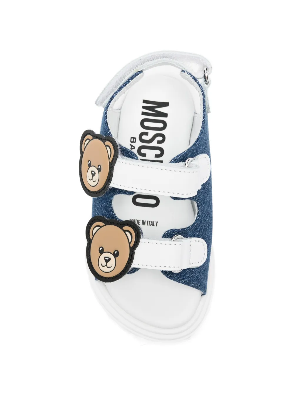 Moschino Kids teddy-patch sandals Blauw