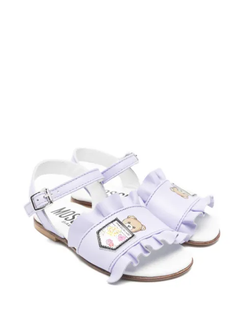 Moschino Kids ruffled leather sandals